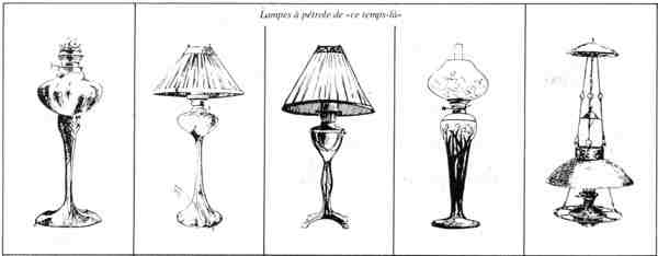 Cinq lampes anciennes