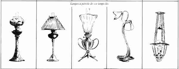 Cinq lampes anciennes